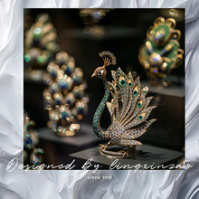 灵心珠宝 孔雀开屏胸针brooch摆件高档奢华新款饰品动物胸花批发