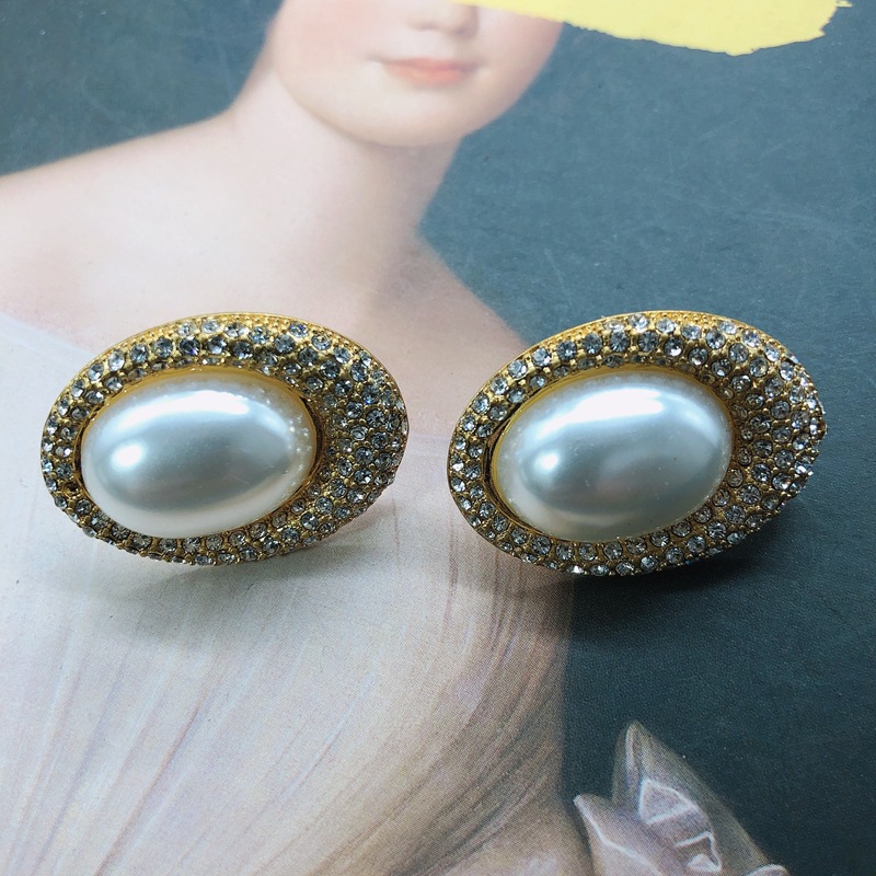 16g Weight Alloy Ear Needle Material Earrings Classification Anniversary Occasion Imitation Pearl, Alloy Material Printing Pattern Women'S Gender Vacation, Simple Style Style Silver Color Vacation Simple Style Printing Imitation Pearl Alloy Earrings 16