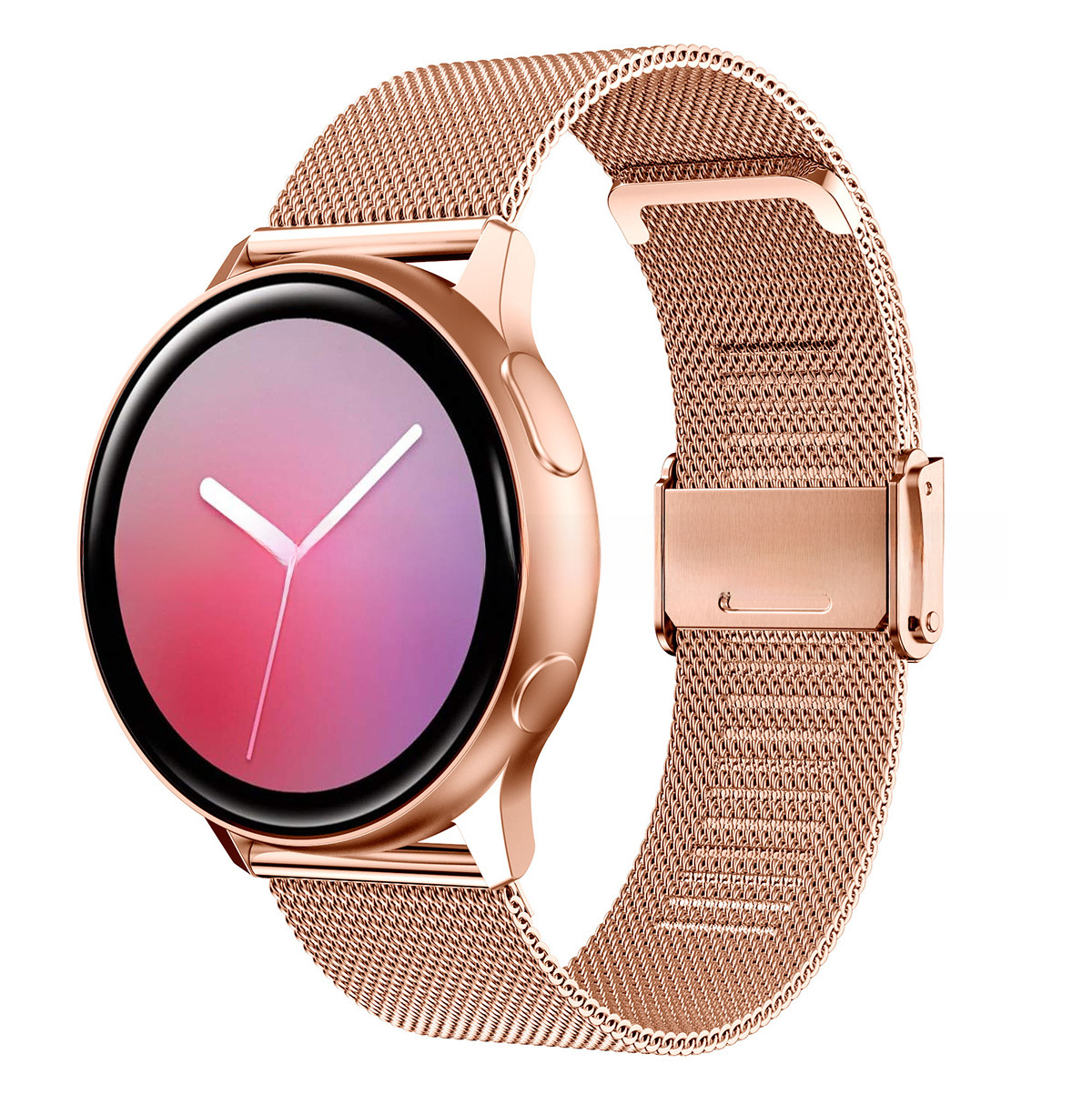 適用華為watch4鋼帶華米三星active watch3卡扣米蘭錶帶18/20/22m