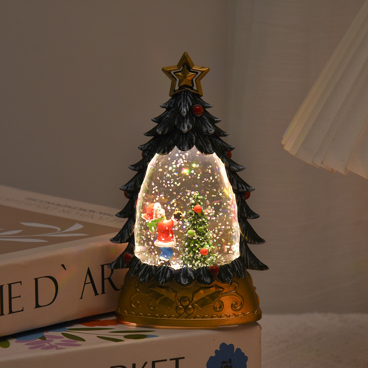 Navidad luz de vela electrónica árbol de Navidad agua vela decoración tienda escena ambiente decoración accesorios