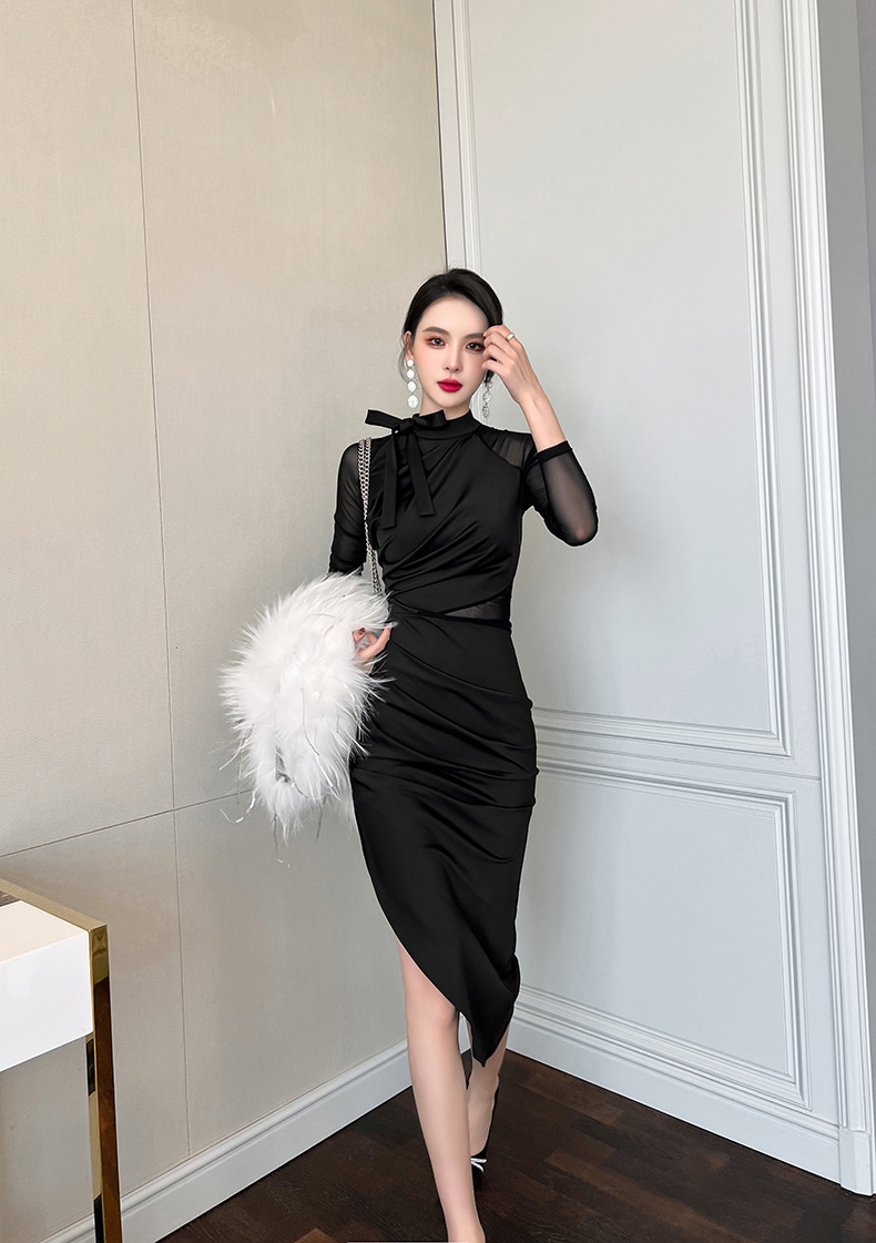 C1848 1050K VÁY ĐẦM LIỀN THÂN NỮ CHOTDNG SEXY DÁNG ÔM BODY GỢI CẢM SEXY LƯỚI MỎNG MÙA XUÂN THU ĐÔNG PHONG CÁCH ÂU MỸ THỜI TRANG NỮ G03 SẢN PHẨM MỚI
