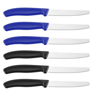 Cross-border Amazon steak knife stainless steel Sawtooth knife fruit knife barbecue steak knife plastic handle steak set knife