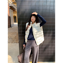 誉一新款2025秋季美式洋气轻薄马甲女立领面包服背心外套女m3773