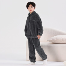 男童加厚睡衣秋冬款2025新款冬季男孩大儿童冬装珊瑚绒加绒家居服