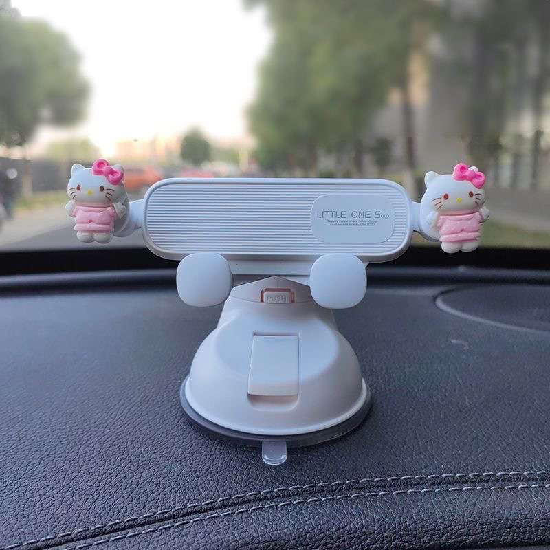 New Cartoon Car Holder Suction Cup Car Mobile Phone Cute Ornaments Car Interior Decoration Supplies Dashboard