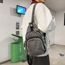 胸包男潮牌小众设计感单肩斜挎包女休闲运动骑行双肩包男士小背包