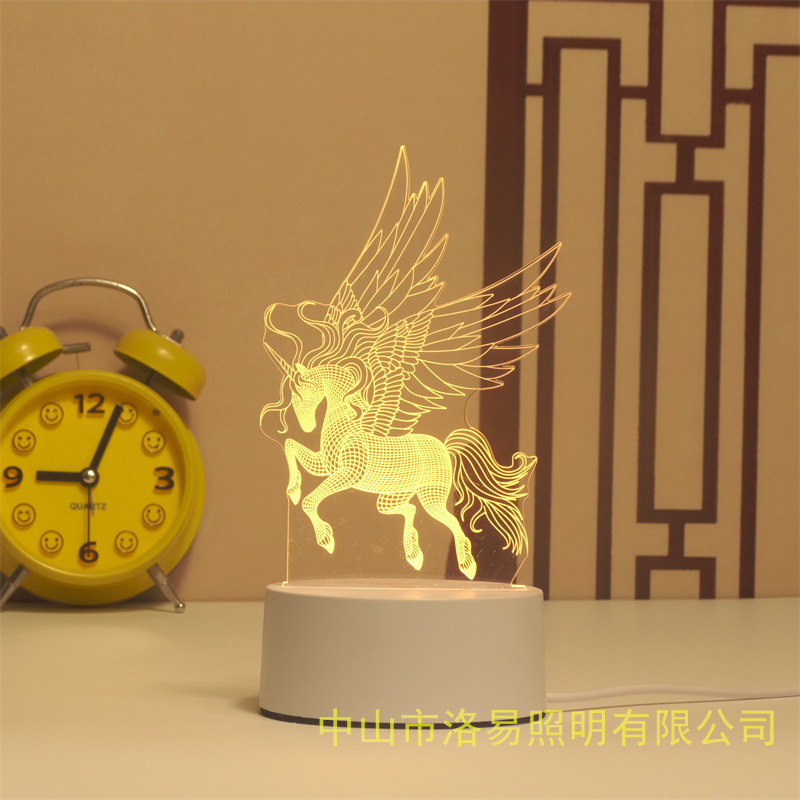 3D lámpara de noche acrílica atmósfera regalos de cabecera atmósfera lámpara de evento regalos al por mayor DIY lámpara de escritorio ideas de Navidad