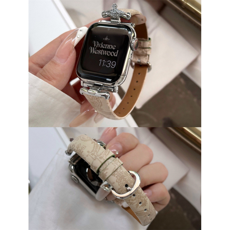 Empress of the West Printed Metal Buckle Leather Strap Suitable for Iwatchs10 Apple Watch Strap 987Se Elegant Women
