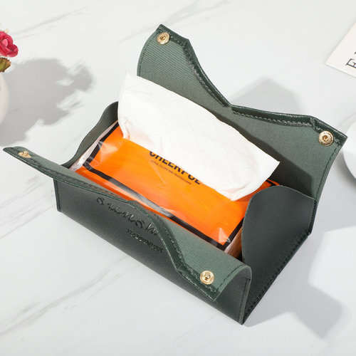 Manufacturer Creative Leather Material Tissue Box Home Living Room Bathroom Bedroom Simple Creative Tissue Box