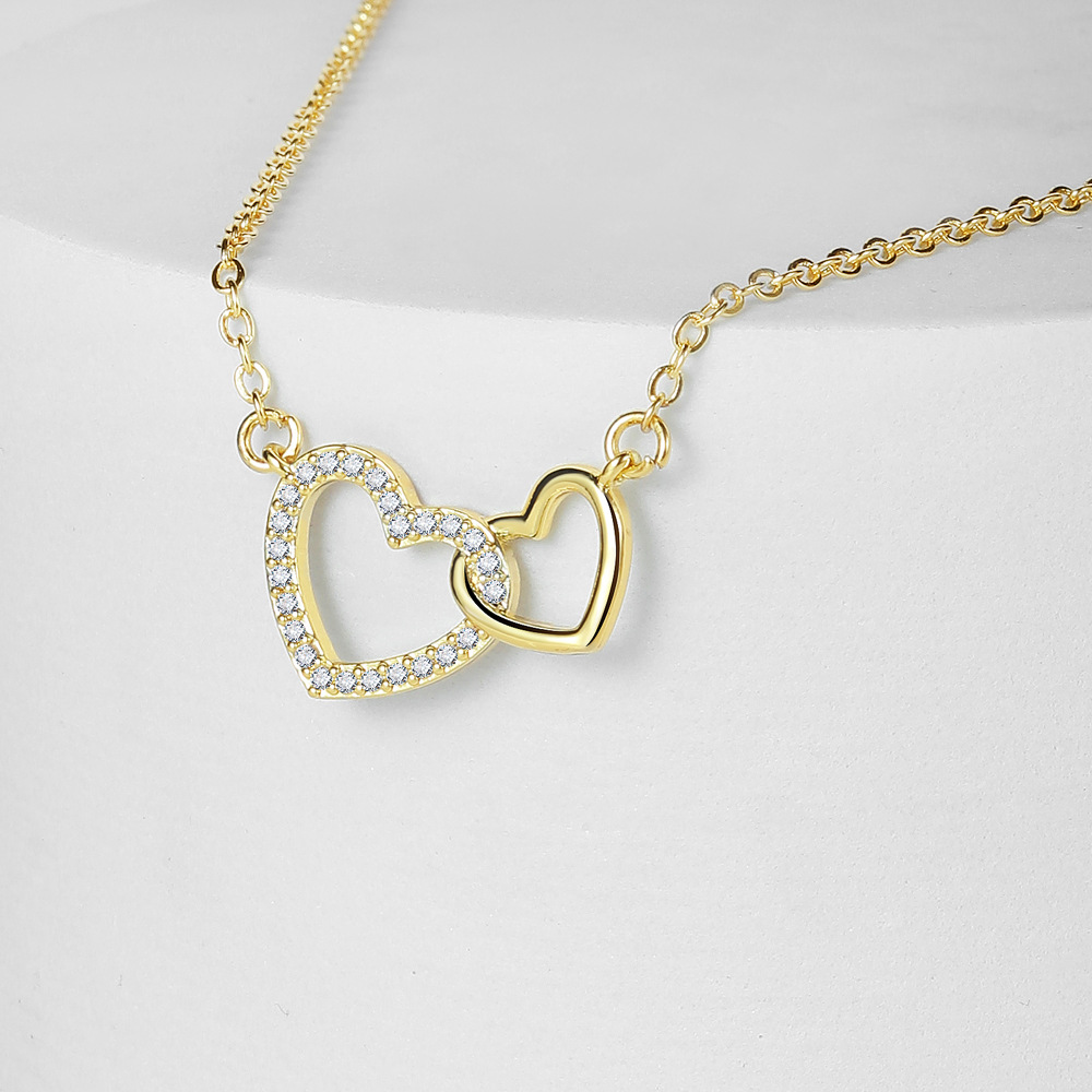Einfacher Stil Herzform Kupfer Überzug Zirkon Halskette 1 Stück display picture 1