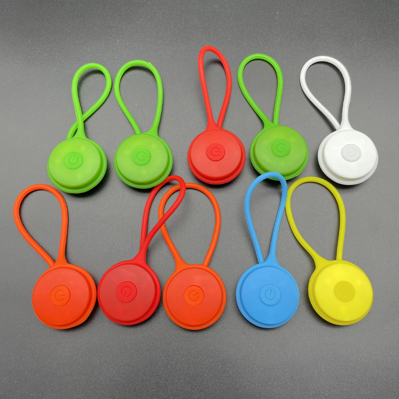 高亮圆形硅胶背包灯 led帐篷绳挂灯迷你背包灯自行车警示尾灯批发