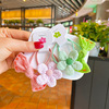 Children's hairgrip with bow, cloth, hair rope, ponytail, Korean style, flowered