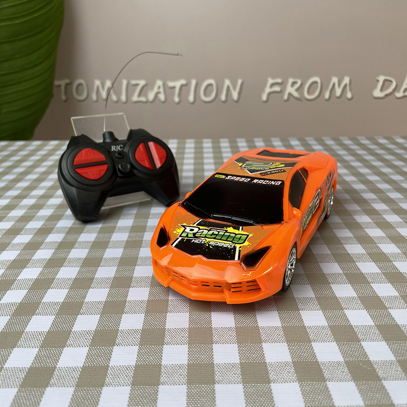 Children's Four-Channel Wireless Remote Control Car Electric Plastic Toy Artificial Supercar with Sticker Customization Children's Four-Channel Wireless Remote Control Car Electric Plastic Toy Artificial Supercar with Sticker Customization