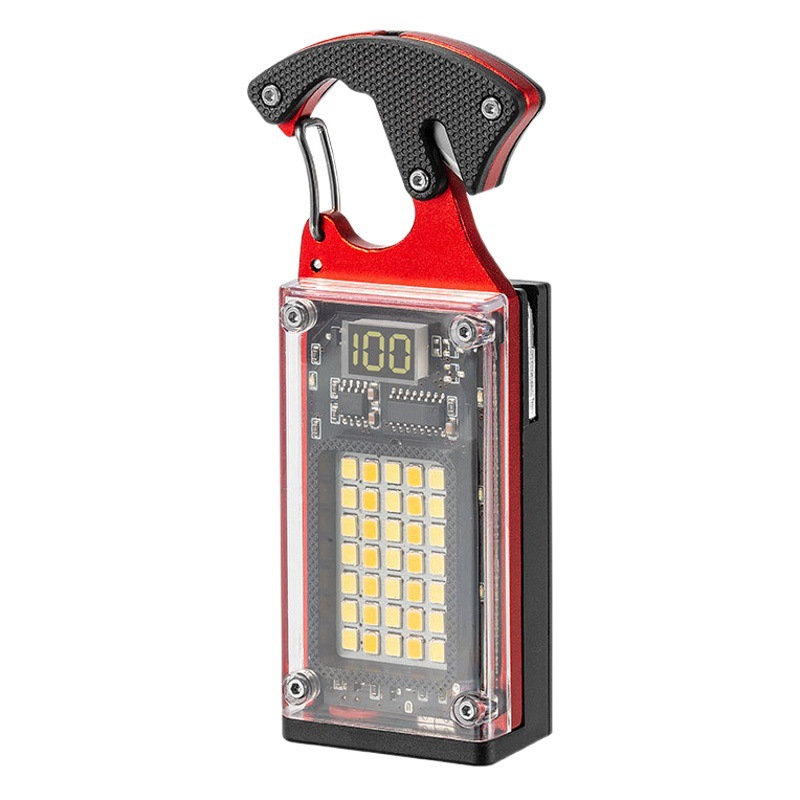 Transfronterizo nuevo multifuncional llavero luz al aire libre herramienta de emergencia destornillador encendedor de cigarrillos luz de trabajo