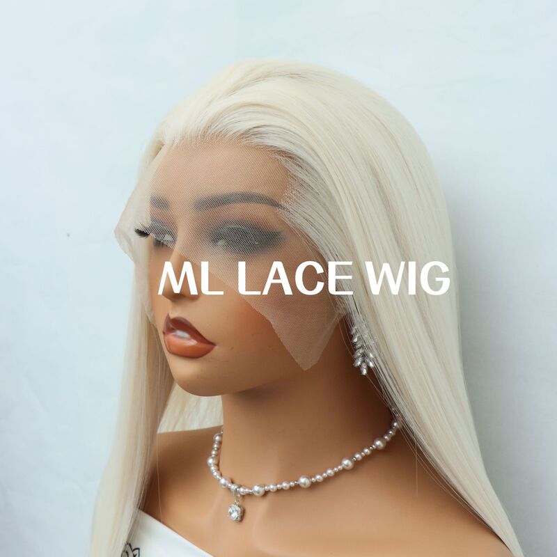 Front Lace Three-Pointed Hand-Crocheted Wig, Milky White Beauty Tip, Retro Style Cos Wig, Hand-Crocheted