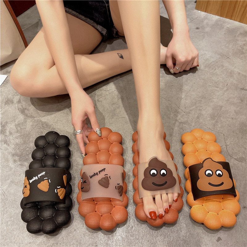 cartoon casual clip toe herringbone thick bottom slippers NSPE55984