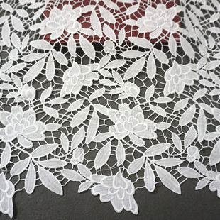 Water Soluble Milk Silk Lace Embroidered Cloth Full Hollow Embroidered Bilateral Positioning Clothing Embroidered Lace Fabric