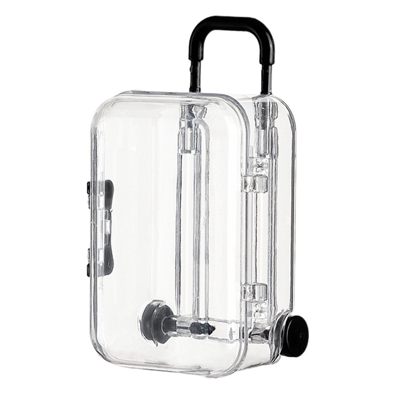 Mini Accessories Trolley Box Storage Box Mini Suitcase Ultra-Small Suitcase Cute Leather Suitcase Storage Box for Men and Women