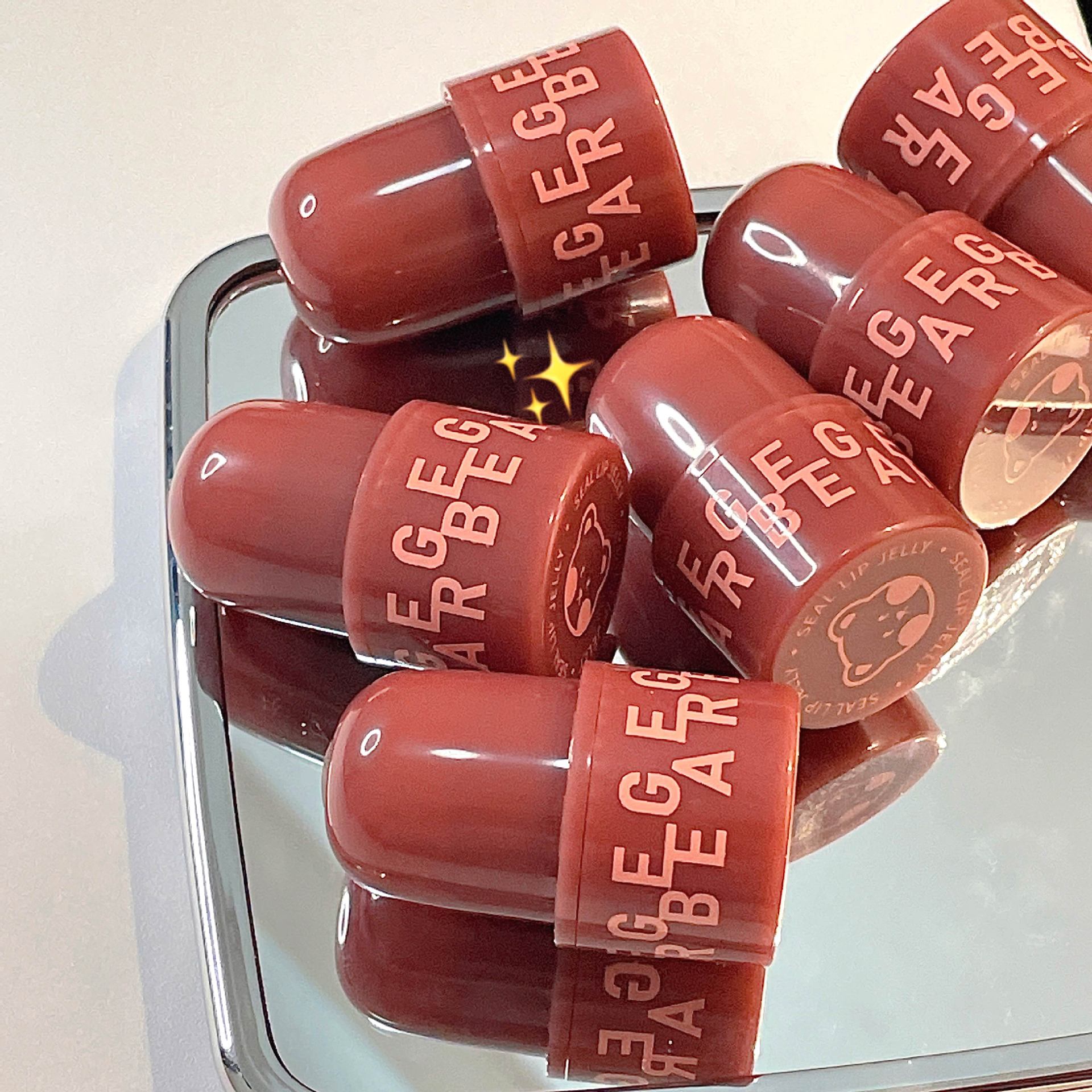 Gege oso sello labio congelado agua luz espejo labio esmalte no fácil de desvanecerse jalea lápiz labial maquillaje transfronterizo cosméticos image 6