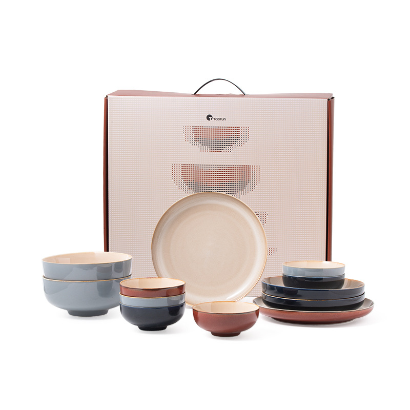 Vajilla de cerámica china retro de estilo nacional, plato de cerámica, juego de vajilla de alta calidad, cerámica personalizable