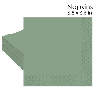 in stock wedding sage green disposable food grade paper towel European style wedding party simple 33x 33 two layer paper