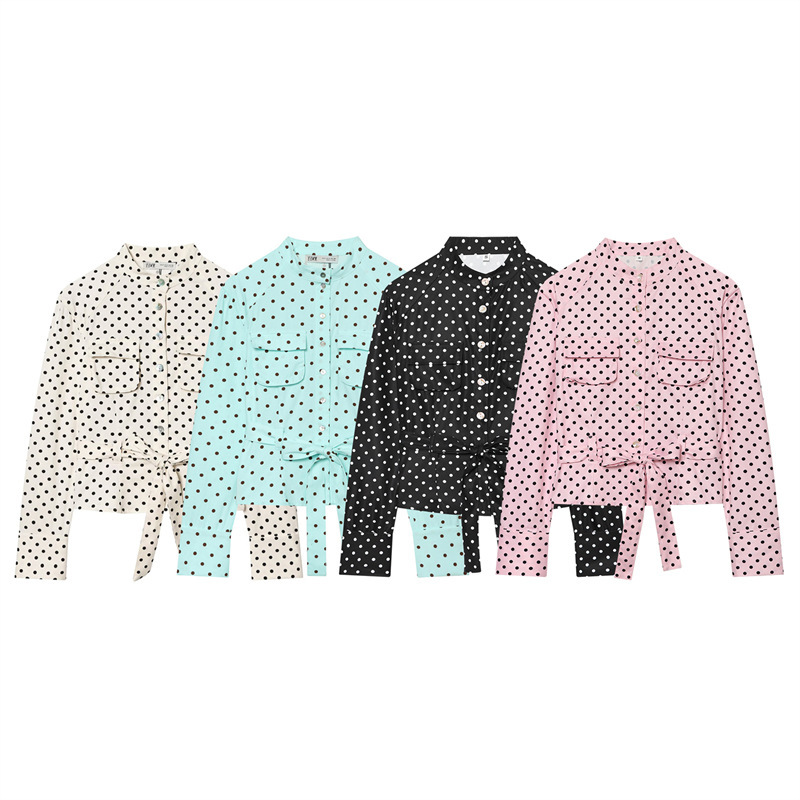 Foreign trade cross-border 2026 new wholesale polka dot shirt-style jacket 2010708 capri pants 6929406 set Foreign trade cross-border 2026 new wholesale polka dot shirt-style jacket 2010708 capri pants 6929406 set
