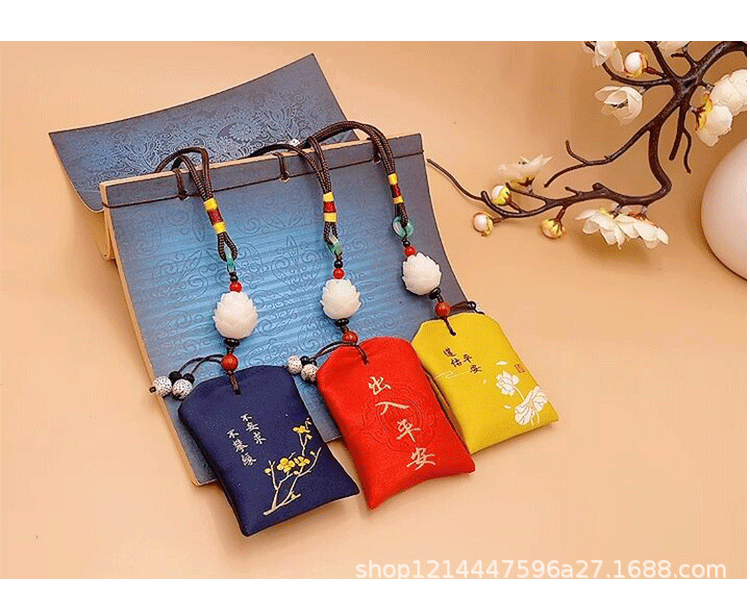 Car Pendant, Car Sachet, Sachet Pendant, Douyin Same Style Peace Charm, Rearview Mirror, Lotus Pendant, Gift Wholesale