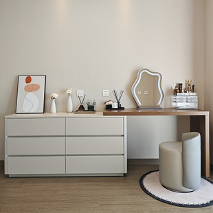 Combination Modern Simple All-In-One Pure Solid Wood Dressing Table Bedroom Storage Dressing Table Bedside Internet Celebrity Multi-Functional Cupboard