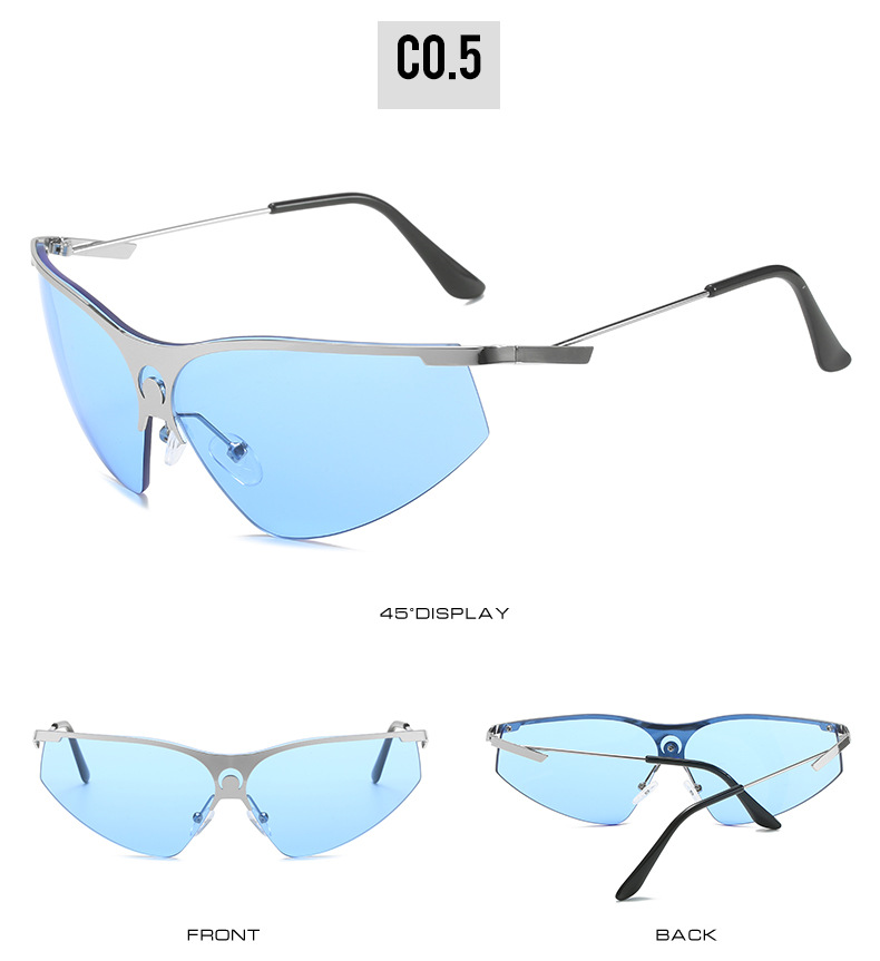 Women'S Gender Sports Solid Color PC UV400 Protection Cat Eye Half Frame Women's Sunglasses
