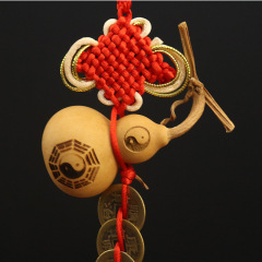 天然葫蘆龍頭開口葫蘆五帝錢掛飾編織銅五帝錢銅錢門和門掛件批發