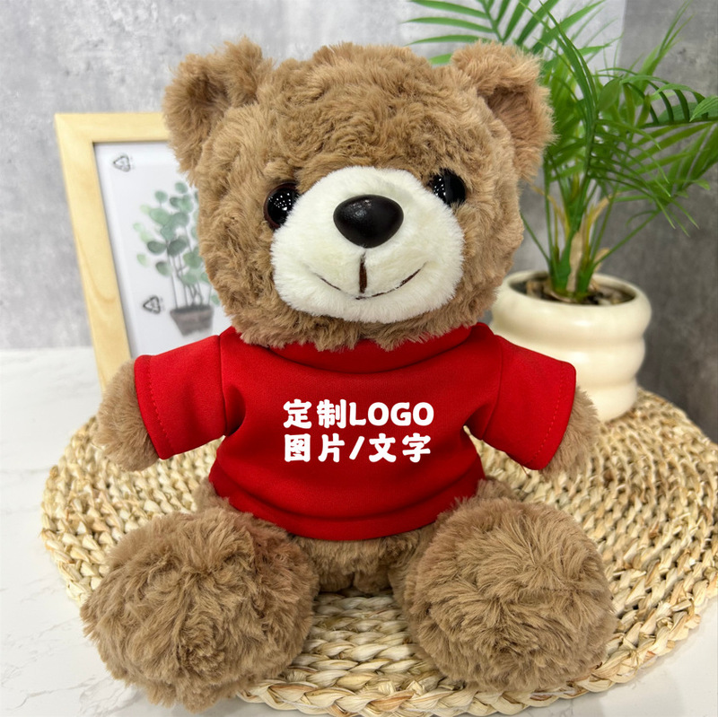 公仔小熊换衣服T恤校服毛衣娃娃毛绒玩具玩偶来图来样印制logo|undefined
