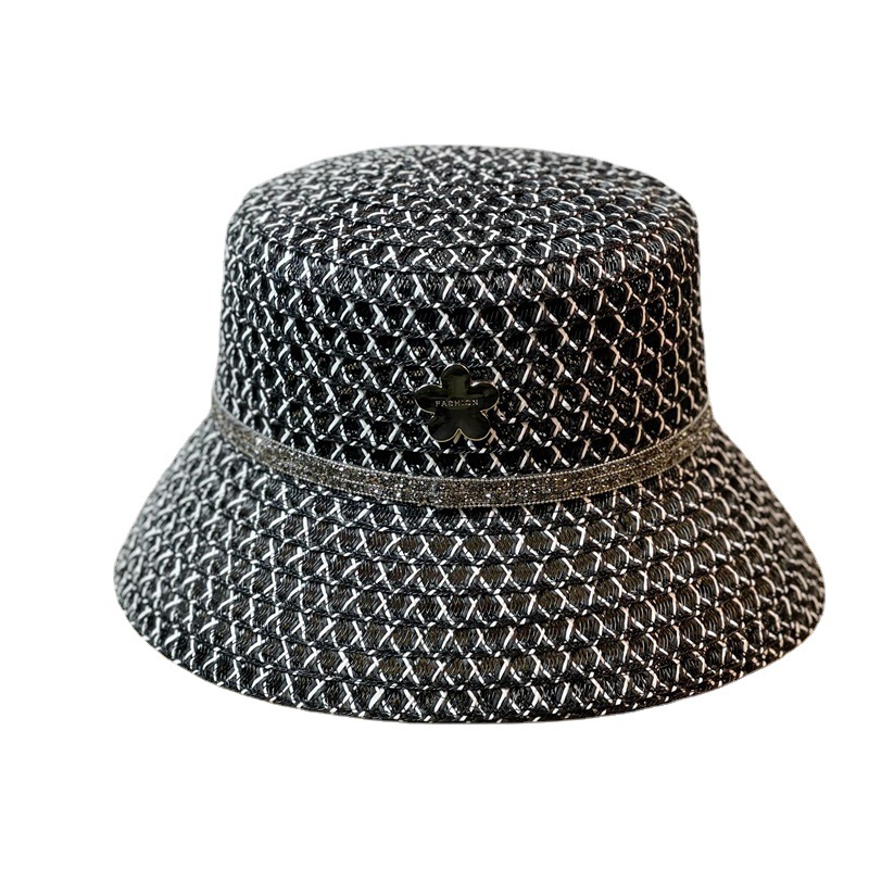 Neuer Wasser-Diamant-Buchstabe-Wassereimer-Fischerhut Strohhut Frühlings- und Sommerausflüge für Kinder Sonnenschirm Japanisches Netz Rot Schwarz Topfhut Flut_voghion.com