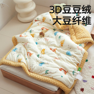 Class A children's cartoon cotton double-layer yarn soybean quilt core kindergarten baby single nap cover autumn and winter quilt