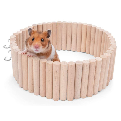 Hamster Wooden Ladder Fence 2-in-1 Bird Ladder, Natural Landscape Supply for Chinchillas, Wood Toy for Reptiles