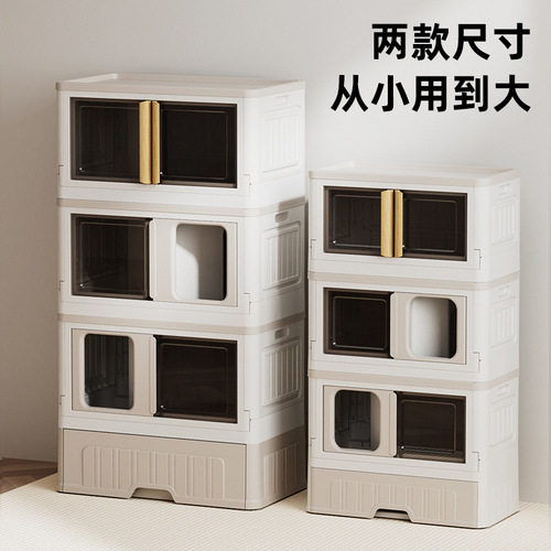 Fully enclosed cat litter box, anti-odor and anti-splash drawer-type cat litter box, foldable multi-layer litter-proof cat toilet wholesale