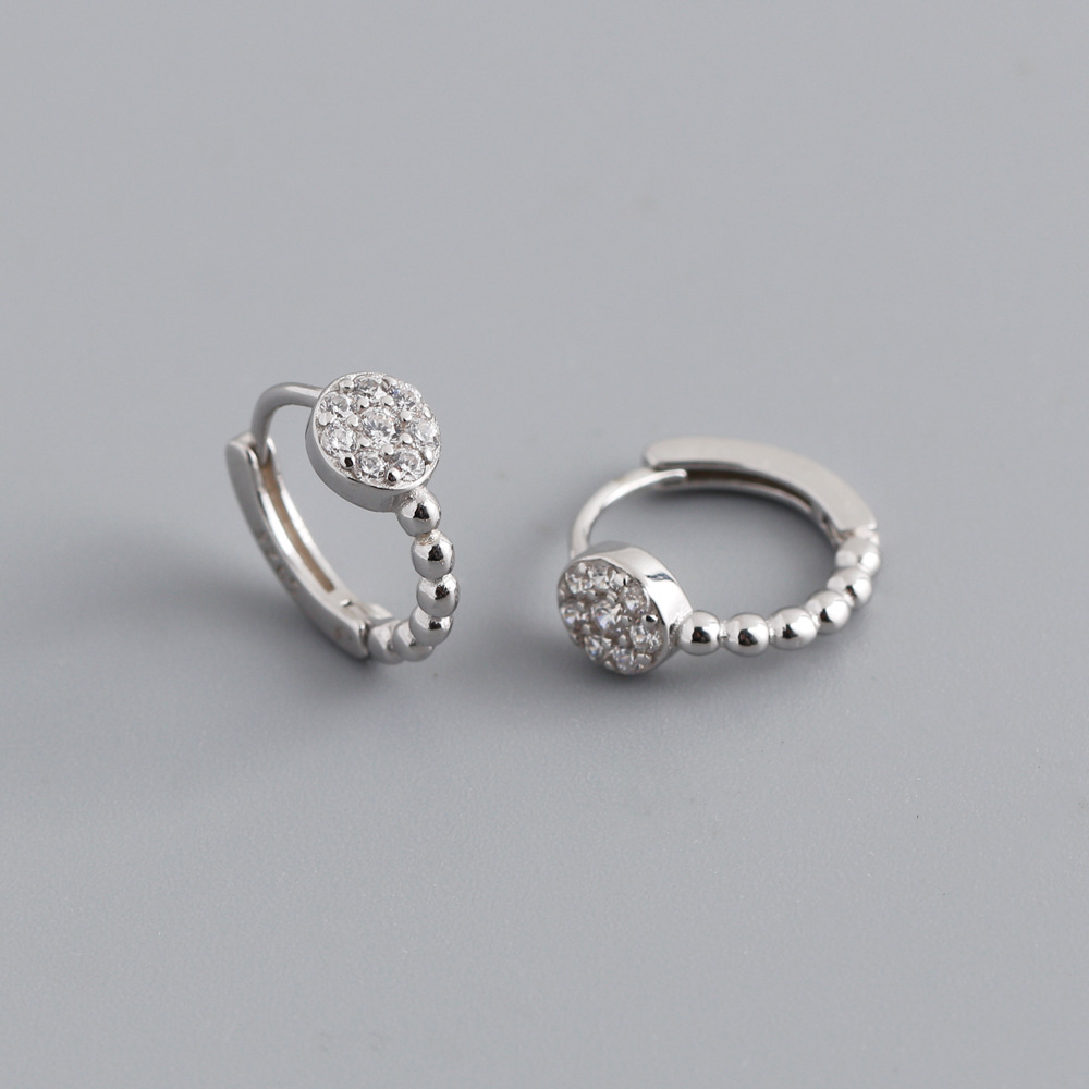 Fashion Geometric Sterling Silver Inlay Zircon Earrings 1 Pair