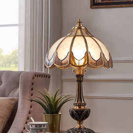 欧式全铜台灯美式复古卧室床头灯新中式古典奢华温馨结婚家用纯铜