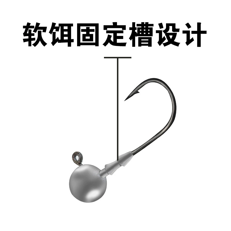 One Kun Luya round lead-head hook Ned hook soft bait soft insect accessories anti-hook black pit sea bass mandarin fish cross border