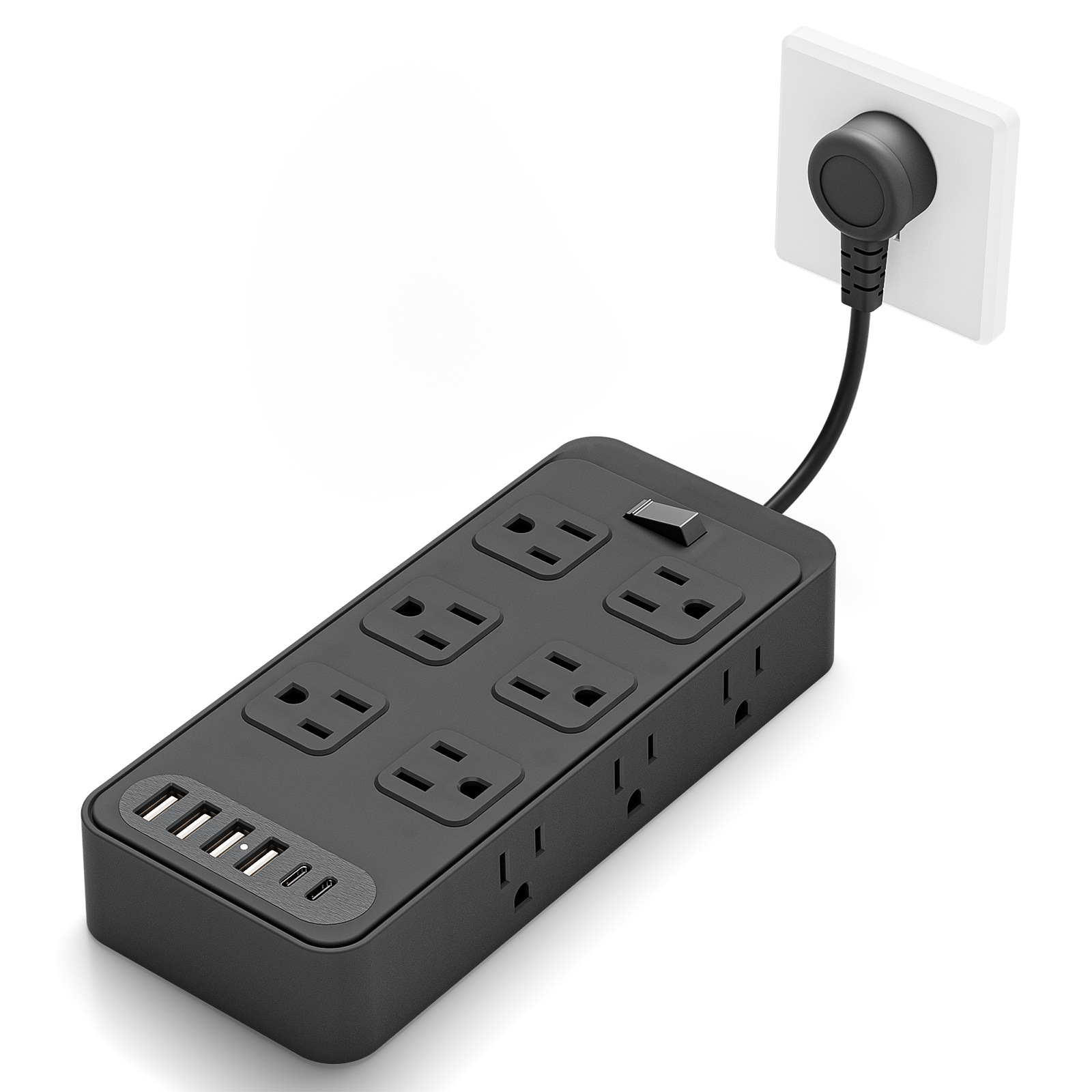 美规排插电源板插座接线板家用拖线板0.7M美规过安规插排美标线板