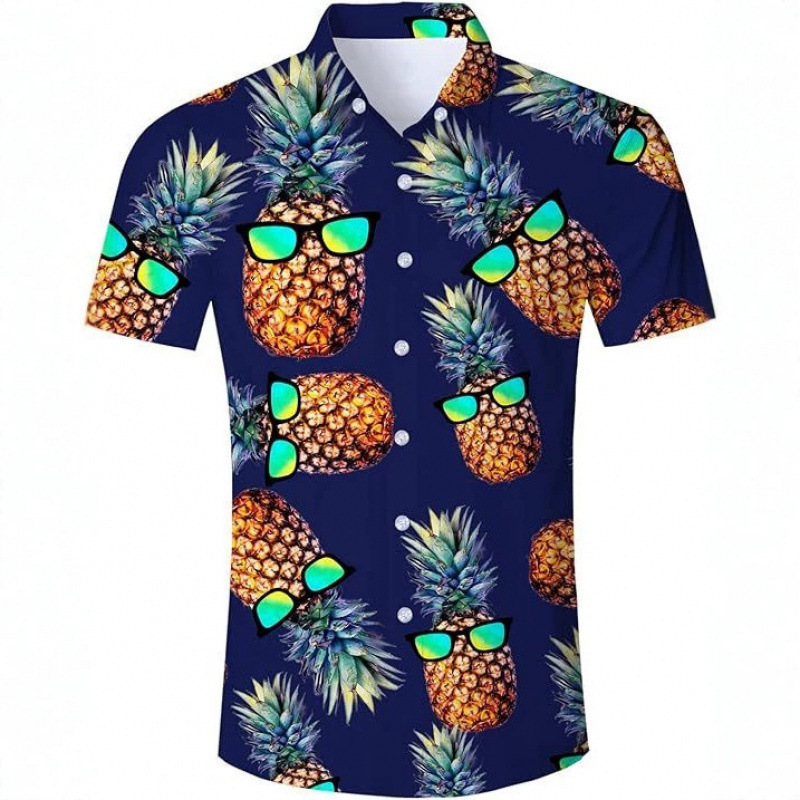 Hot-selling cross-border 3D printed Hawaiian shirt, TEMU independent site bestseller, collared short-sleeve shirt, custom design available