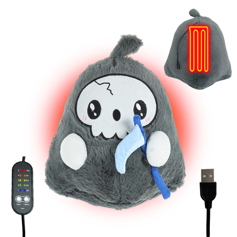 (2개) 모든 성도 죽음 인형 USB 난방 인형 난방 인형 베개 쿠션 뜨거운 압축 따뜻한 잠자는 인형