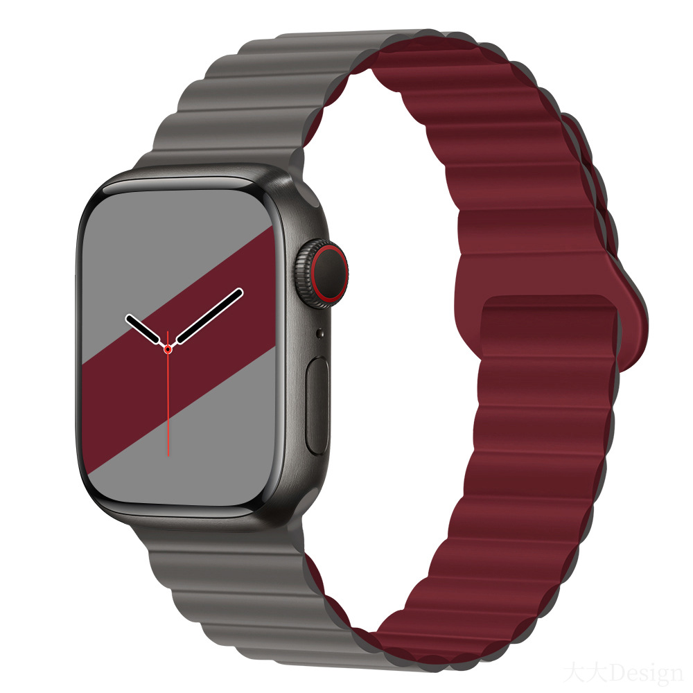適用iwatchs9ultra1-8世代リンゴ時計バンド磁気吸引時計バンド運動シリコンリンゴ時計バンド