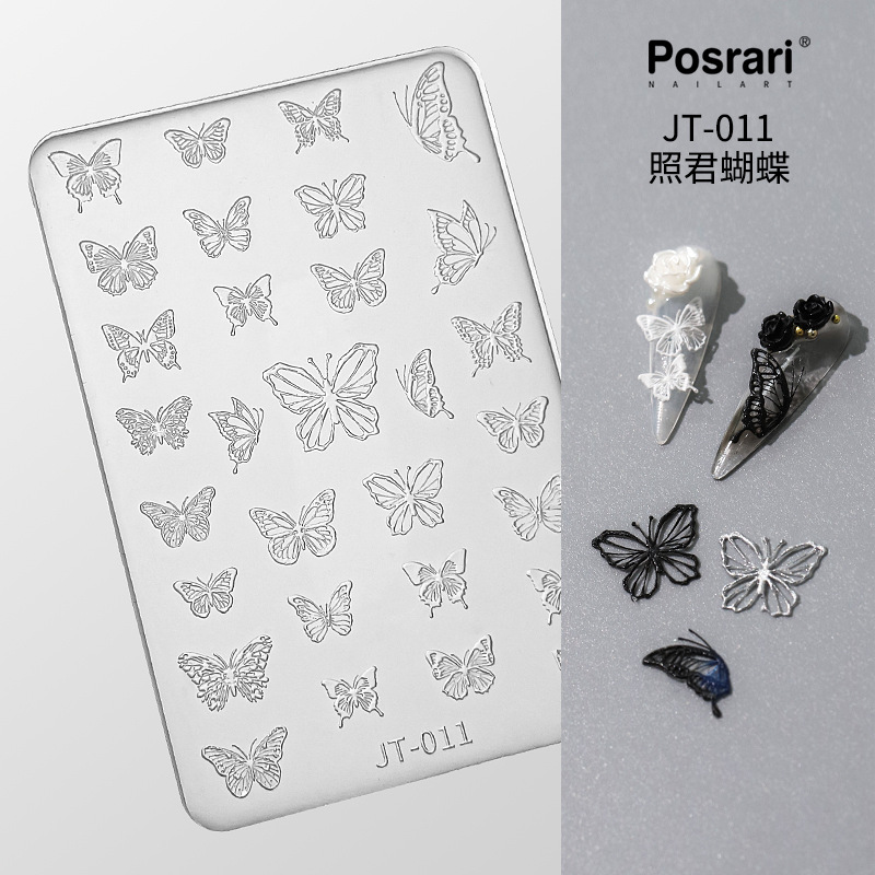 Posrari Internet celebridad uñas 3D alivio uñas molde cristal epoxi DIY tallado alto molde de silicona transparente