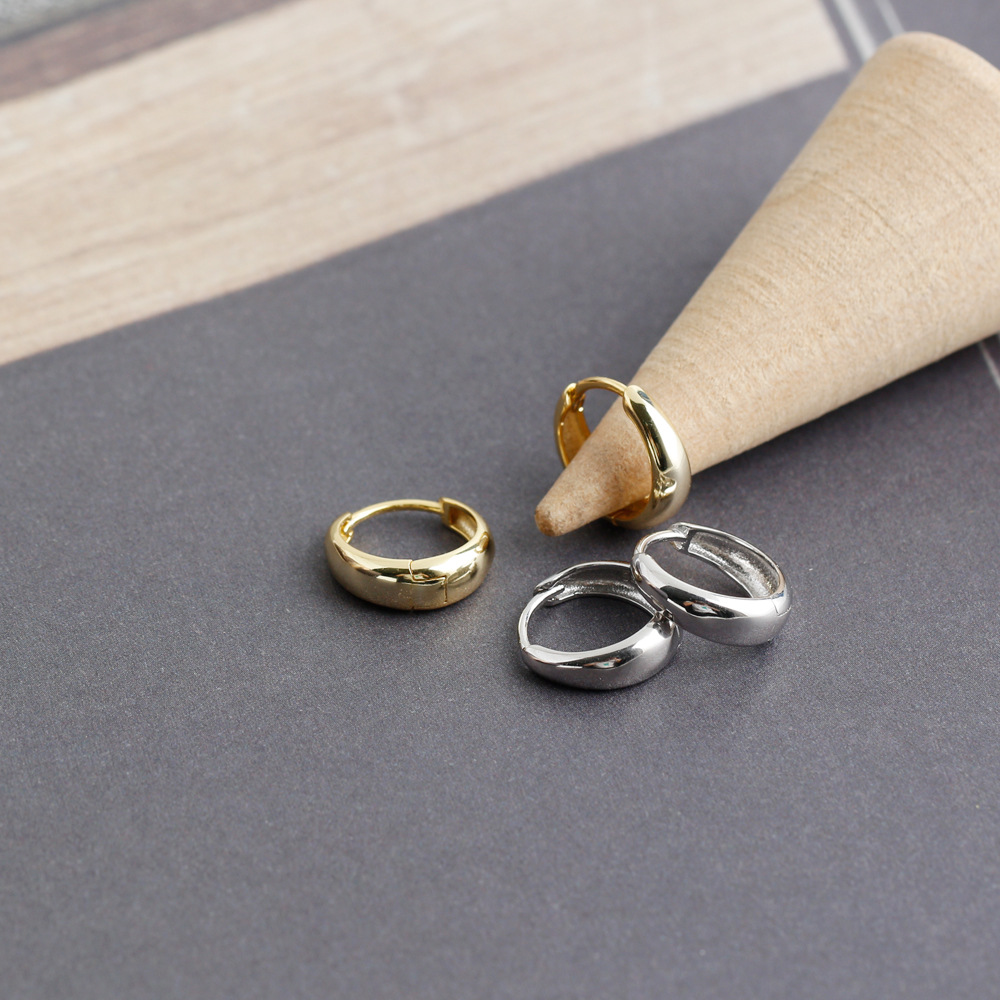 Fashion Geometric Sterling Silver Metal Earrings 1 Pair