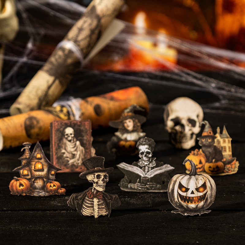 Ketchup Girl Paquete de material de tarjeta dura de gran peso Ghost Adventures Halloween Hand Cutter Etiqueta engomada