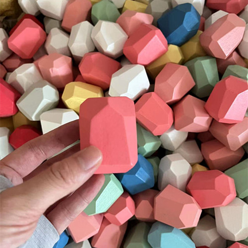 Wholesale Large, Medium, and Small Stacking Stones with Nordic Style, Equilibrium Wooden Concentration Stack Game for Children, Toys in Colors