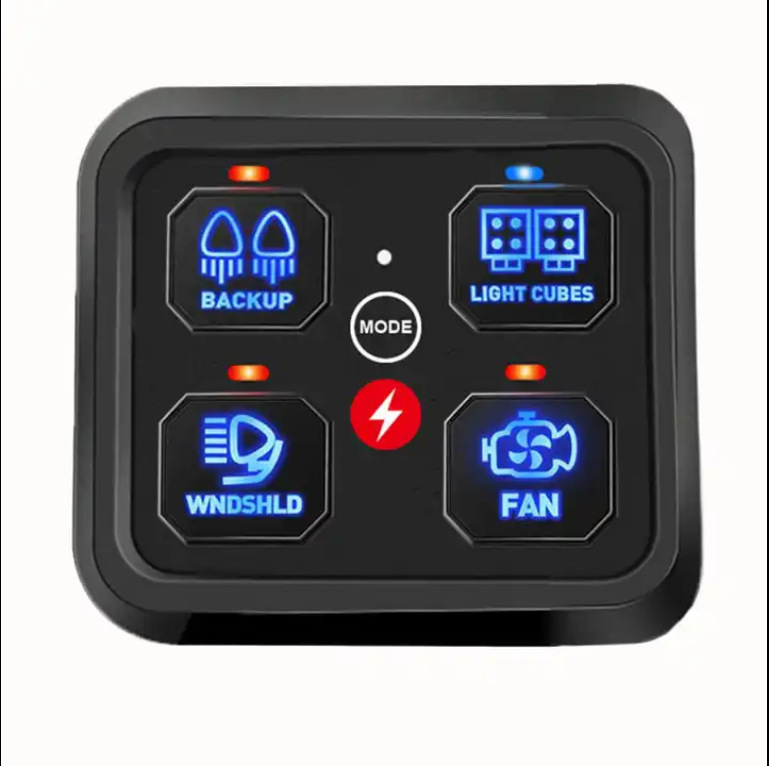 牧马人4位开关面板自动调光电子继电器系统控制盒箱 按键触控开关