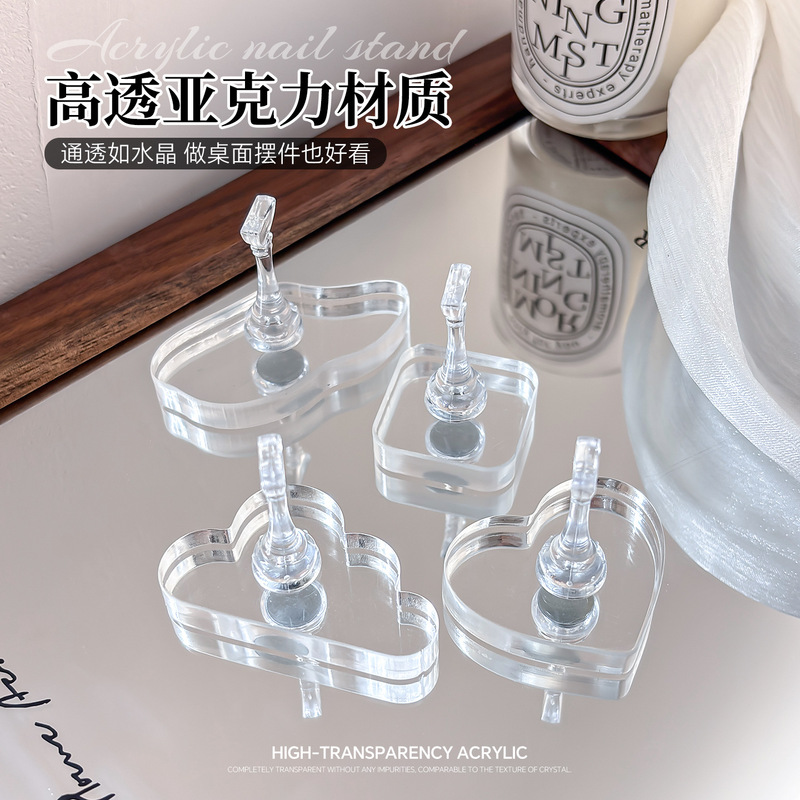 Internet Celebrity High-Transparency Acrylic Nail Art Strong Magnetic Thickened Practice Base Beginner Nail Tips Wearable Nail Practice Tools