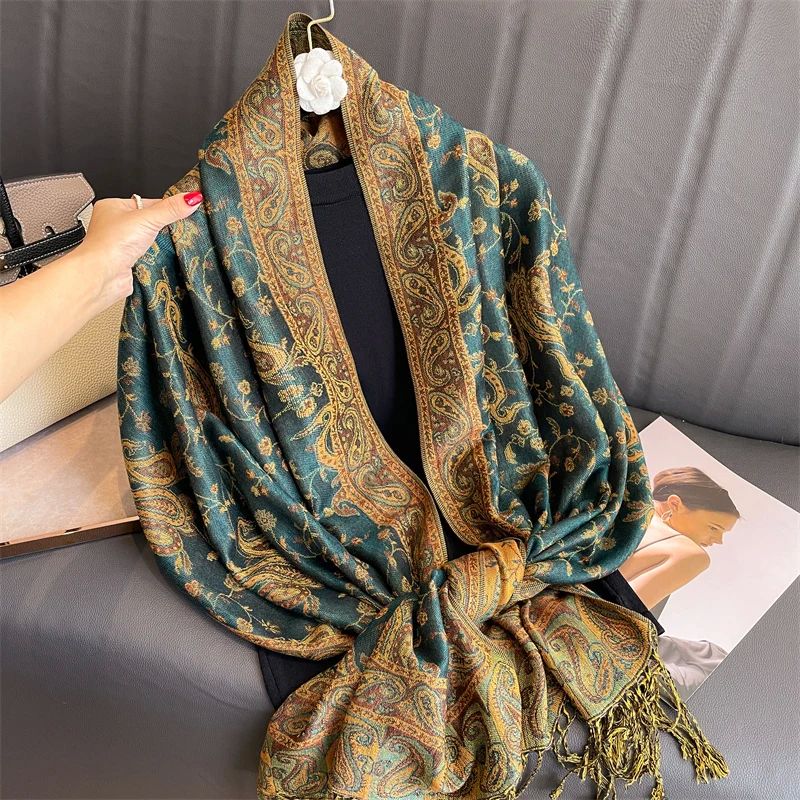 Tassel Blanket Design Thick Pashmina New Winter Warm Shawl W