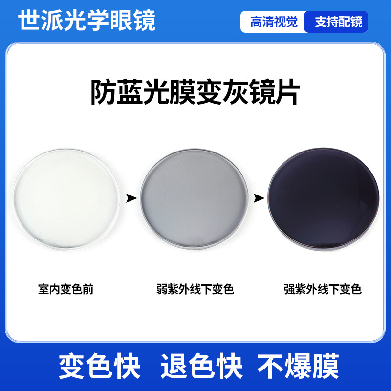 In-Stock 1.56 Photochromic Lenses with Anti-Blue Light, Uv Protection, Ultra-Waterproof Green Coating, and Non-Coated Photochromic Eyeglass Lenses
